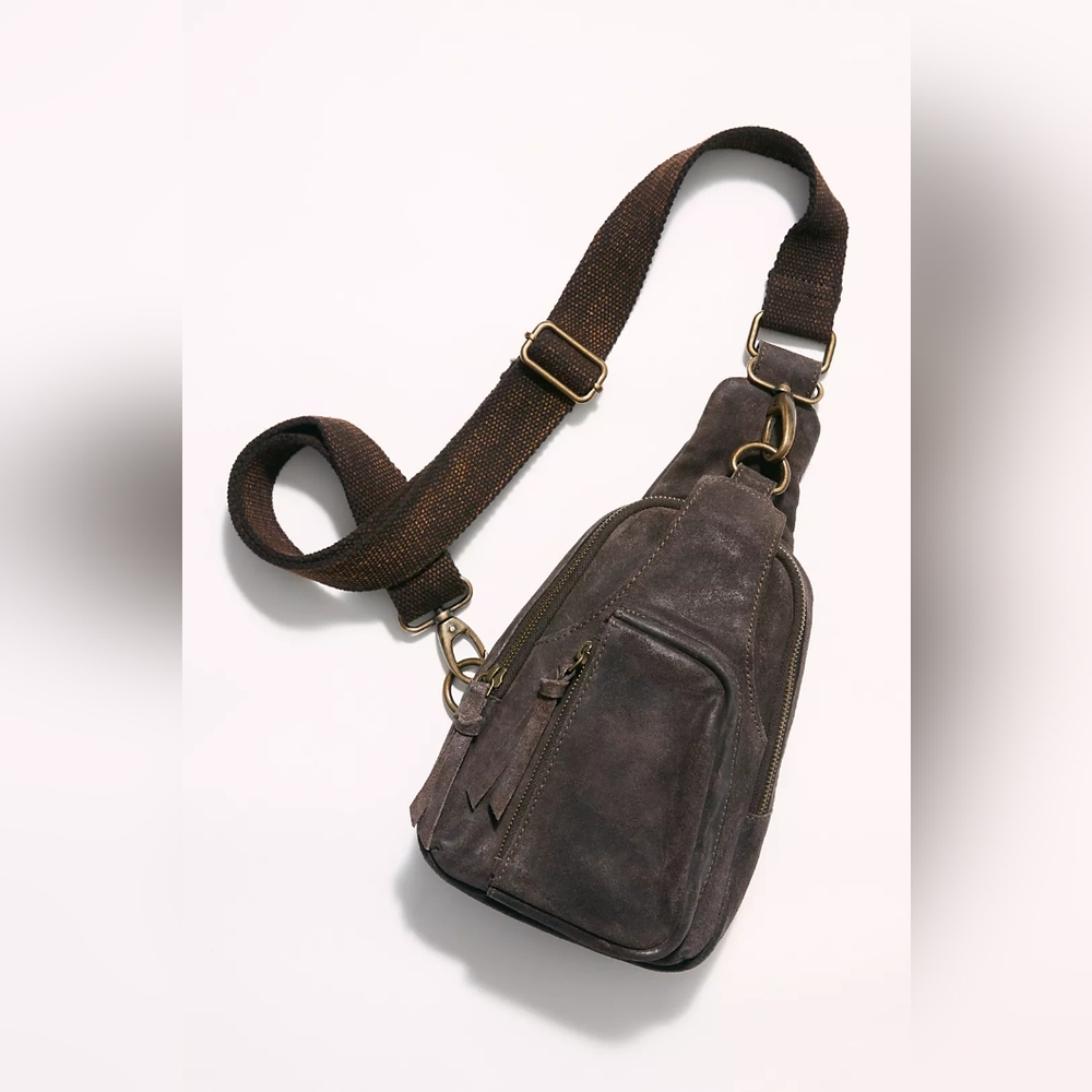 Free People Chocolate Hudson Sling Bag